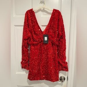 Fashion Nova One and Only Sequin Velvet Mini Dress